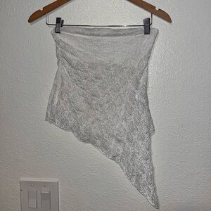 Chic White Lace Asymmetrical Tube Top